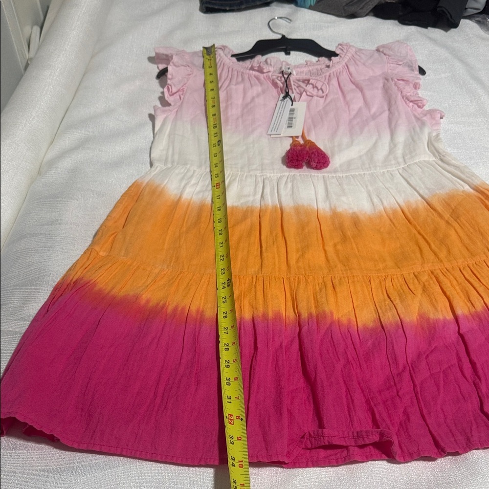 T H L M women’s Pink & Orange Tie-Dye Tiered Dress size XS - Picture 4 of 12